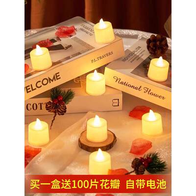 LED电子蜡烛灯氛围浪漫求婚创意生日布置用生日心形场景道具装饰
