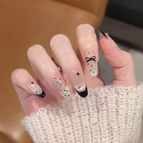 纯手工穿戴甲千金高级感法式波点猫眼立体蝴蝶结轻奢气质假指甲贴