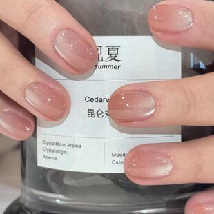 水光玻璃珠追光猫眼纯手工穿戴甲简约清透显白温柔美甲贴片假指甲