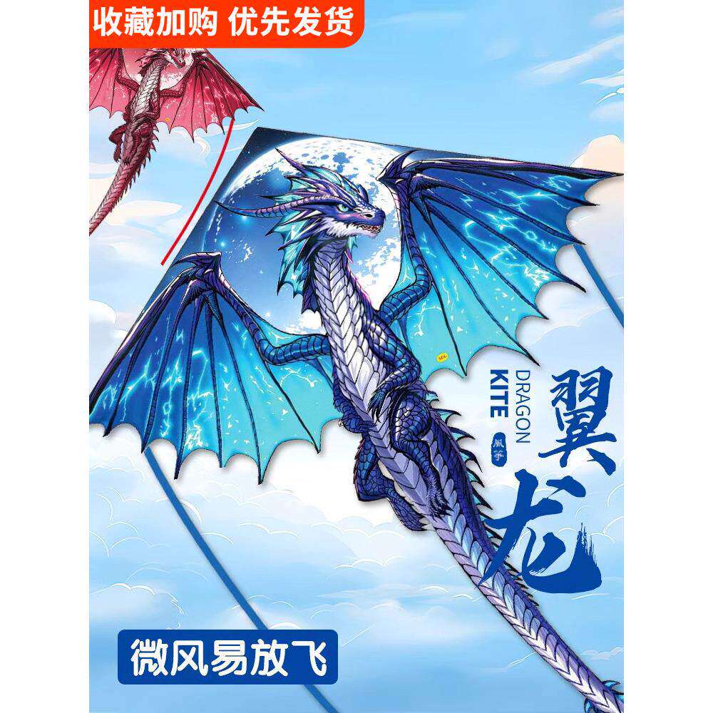 龙形风筝翼龙成人专用2026新款儿童三角风筝微风易飞潍坊高端风筝