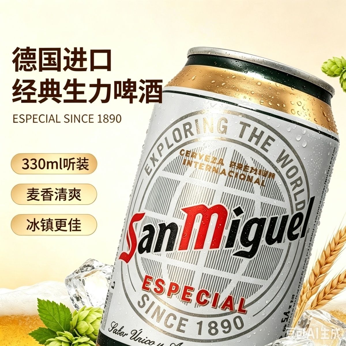 临期特价德国生力啤酒330ml图片