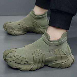 袜子鞋男2025春季新款飞织透气运动休闲鞋时尚百搭一脚蹬懒人鞋