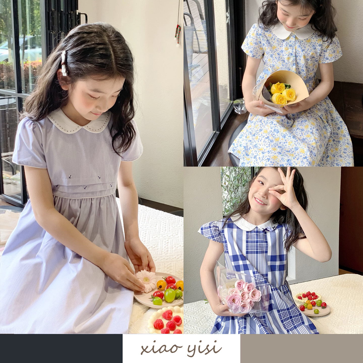 女童日系打揽娃娃领连衣裙