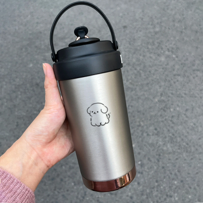 水杯咖啡杯保温杯吸管杯户外双饮保冷杯便携随手杯316L不锈钢杯子