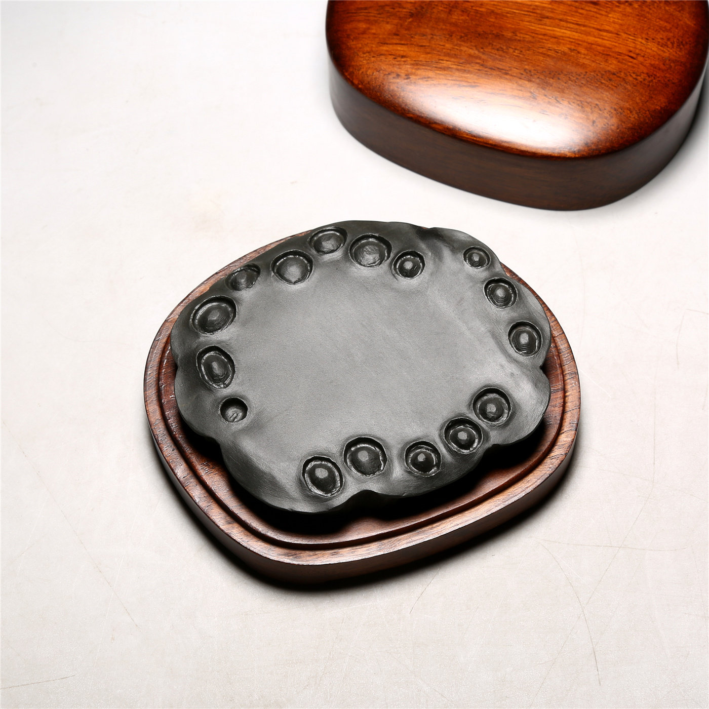 一物一拍匠心非遗大师砚 莲蓬砚 高档老坑原石砚台 珍藏品手工砚老坑原石歙砚精品品高档原石歙砚文房端砚