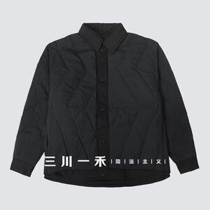 三川一禾时尚翻领羽绒服秋冬保暖厚款衬衣风夹克外套A24DS3P0074