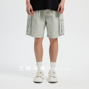 三川一禾男士户外连腰时尚多口袋工装短裤夏季百搭宽松直筒休闲裤