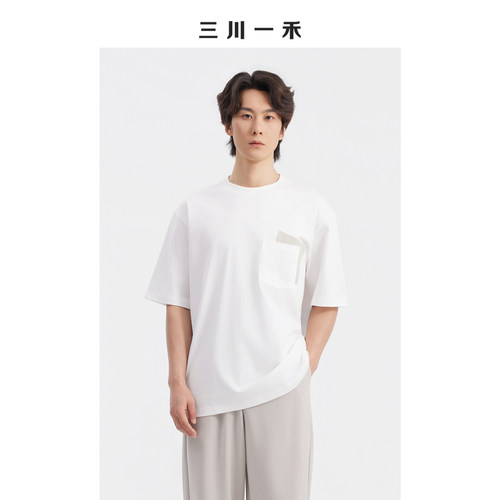 男士夏季宽松时尚双袋短袖T恤