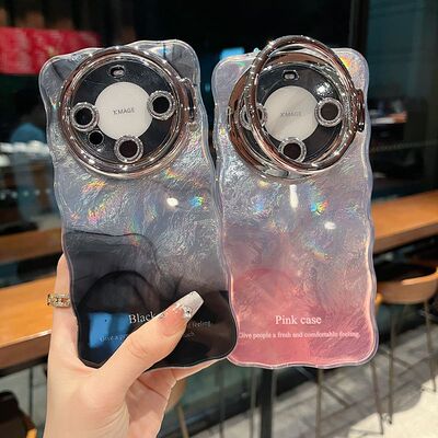 适用华为mate60系列苹果16promax新款手机壳mate40/50蓝晕染蝴蝶结14pro15pro全包隐形支架镜头膜网红保护套