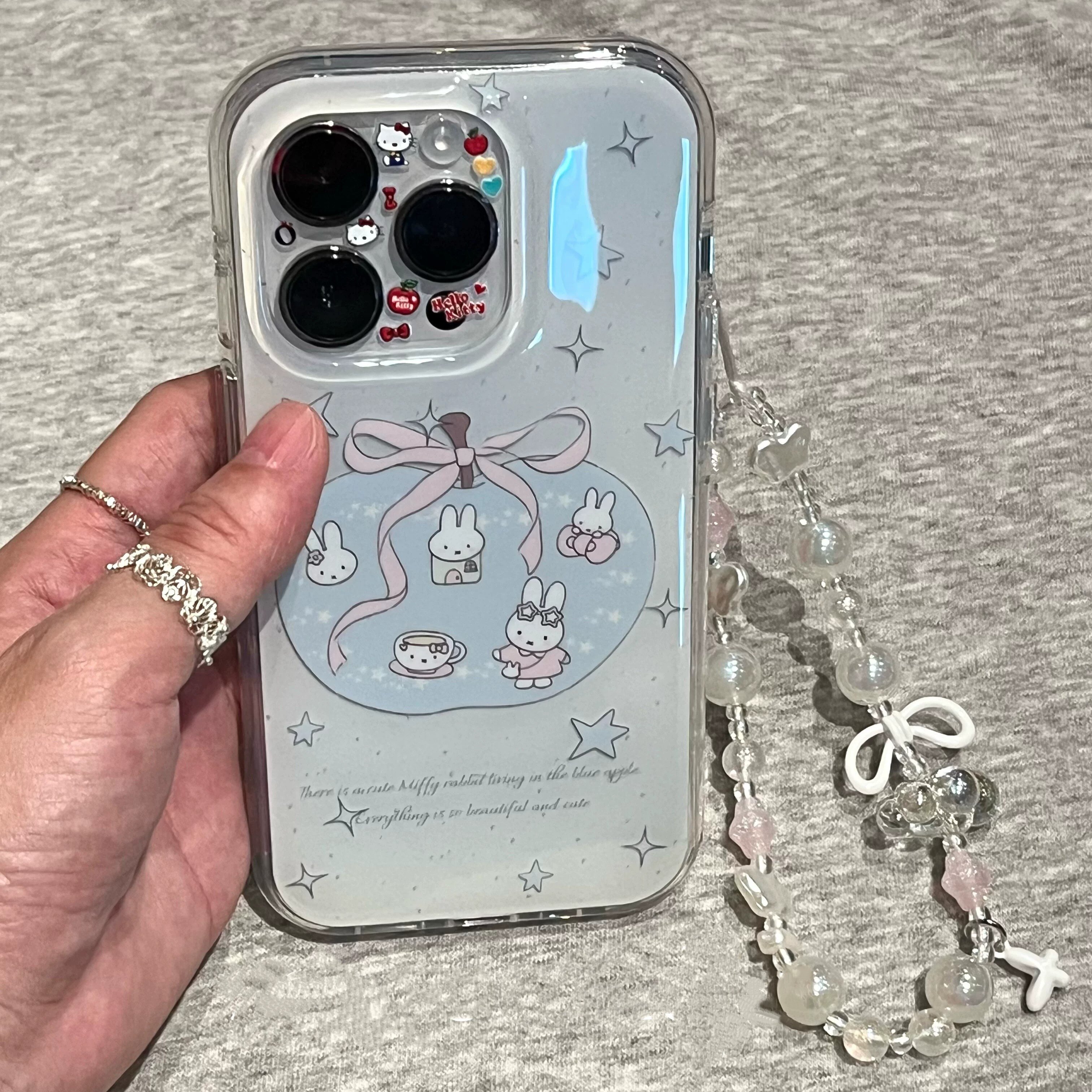 适用苹果系列iPhone17新款手机壳16promax14promax小众蓝苹果里的米菲15promax/13pro半包大孔防摔网红保护套