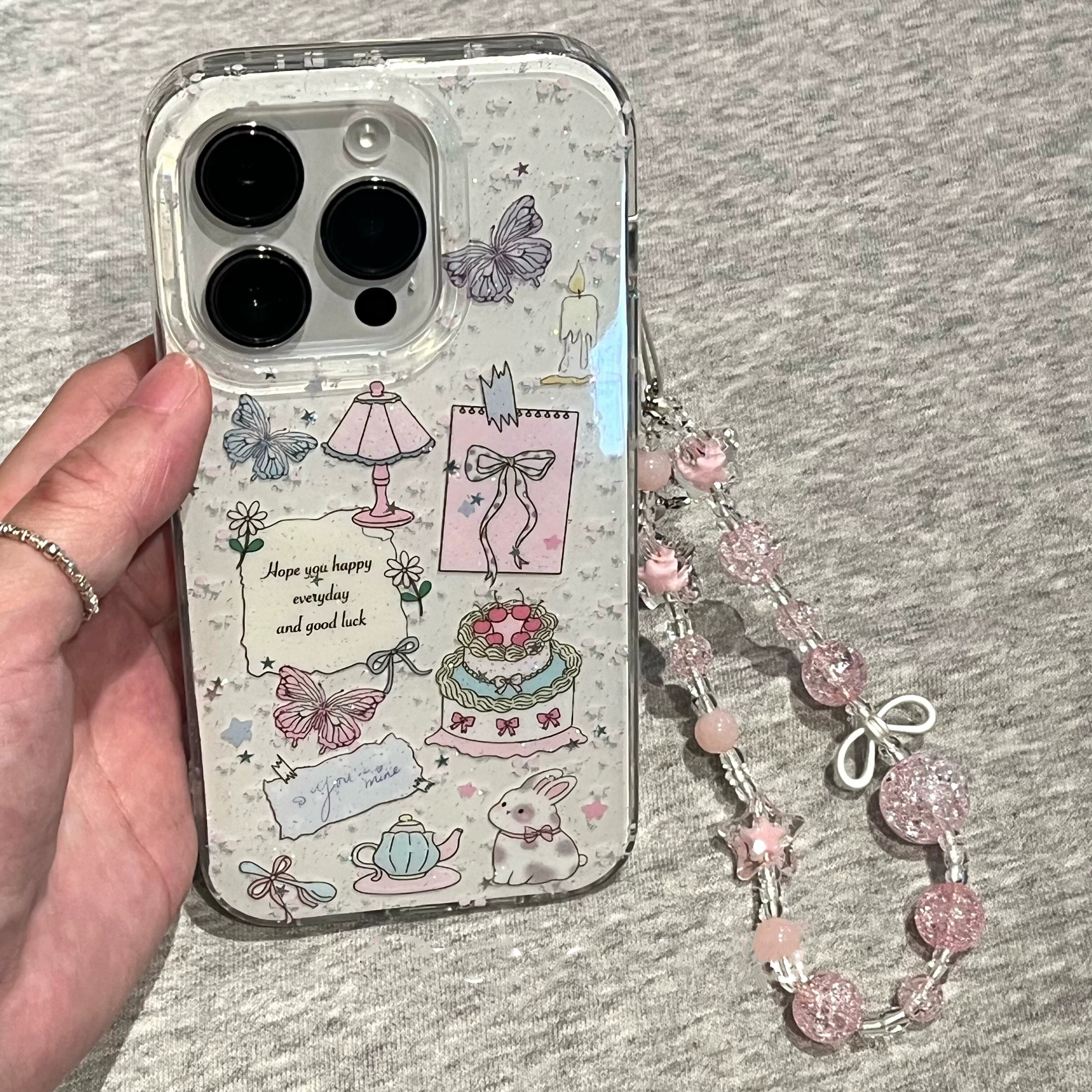 适用苹果系列iPhone17新款手机壳16promax14promax甜美细闪台灯蛋糕15promax13promax半包大孔防摔网红保护套