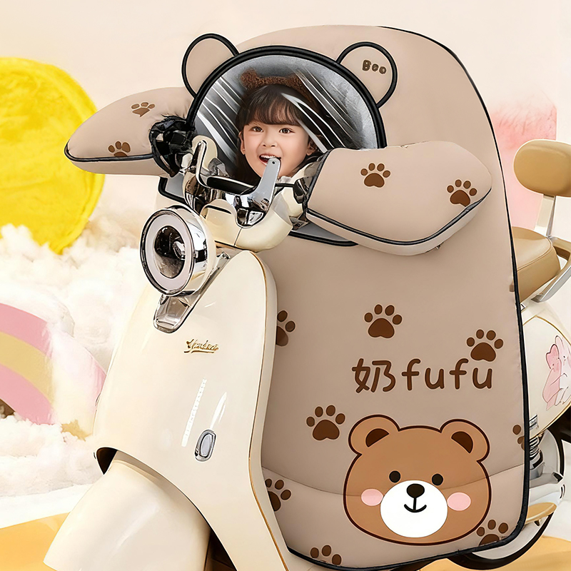 亲子款电动车挡风儿童