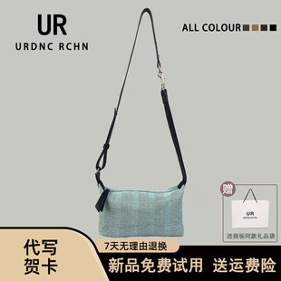 UR韩国hobo腋下牛仔帆布包女2025新款小众单肩斜挎小包饺子包手提