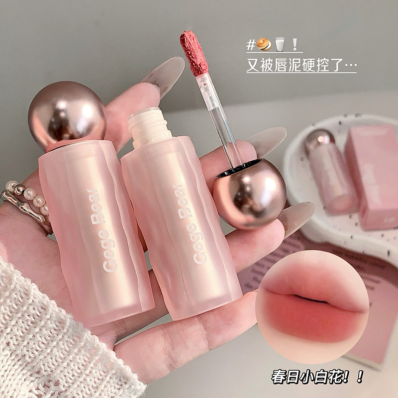 绒雾固色唇泥绵密顺滑质地哑光雾面日杂奶杏色橘红色日常淡妆唇釉