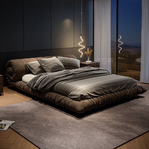 布艺床北欧主卧室设计师现代双人