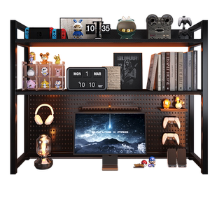 书架桌面置物架简易多层铁艺洞洞板书桌上学生用办公室书本收纳架