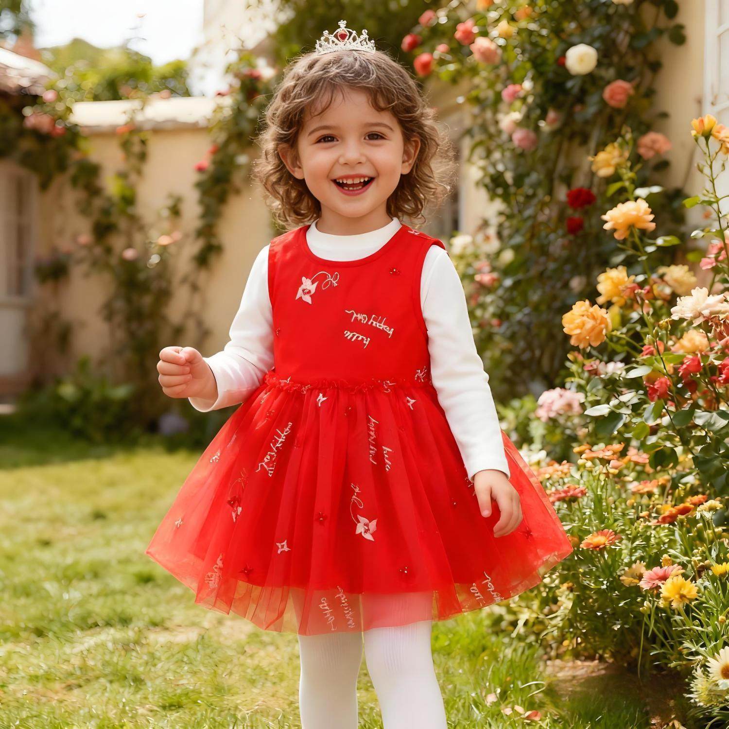 好孩子女童连衣裙春秋新款女宝炸