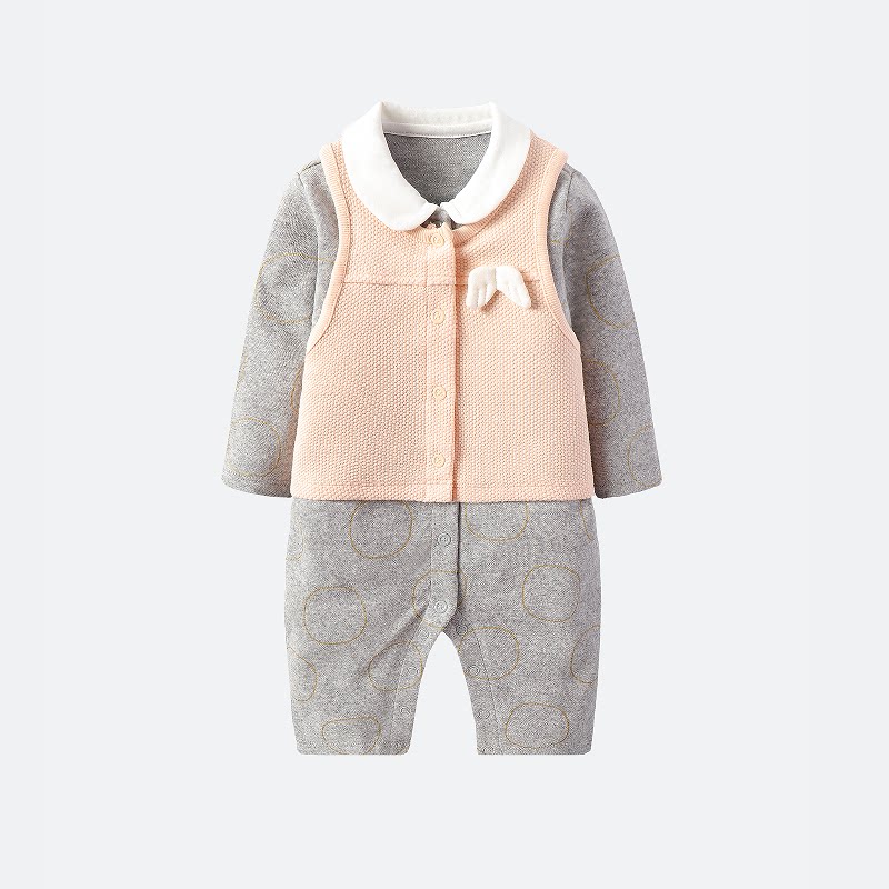 好孩子婴儿连体衣套装春秋款保暖连体衣马甲套装哈衣爬服特价出售