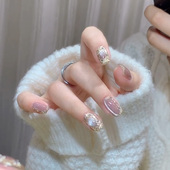 猫眼短款 2024b新款 纯手工美甲穿戴甲纯欲风设计师款 指甲贴片