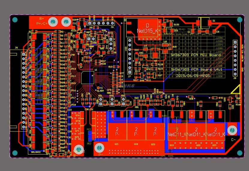 BMS开发全套方案 锂电池管理保护板开发SH367309 源码+原理图+pcb