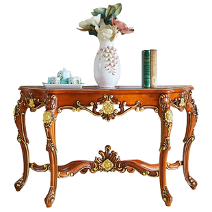 欧式实木玄关 美式奢华别墅客厅入户门隔断装饰台置物架装饰玄关