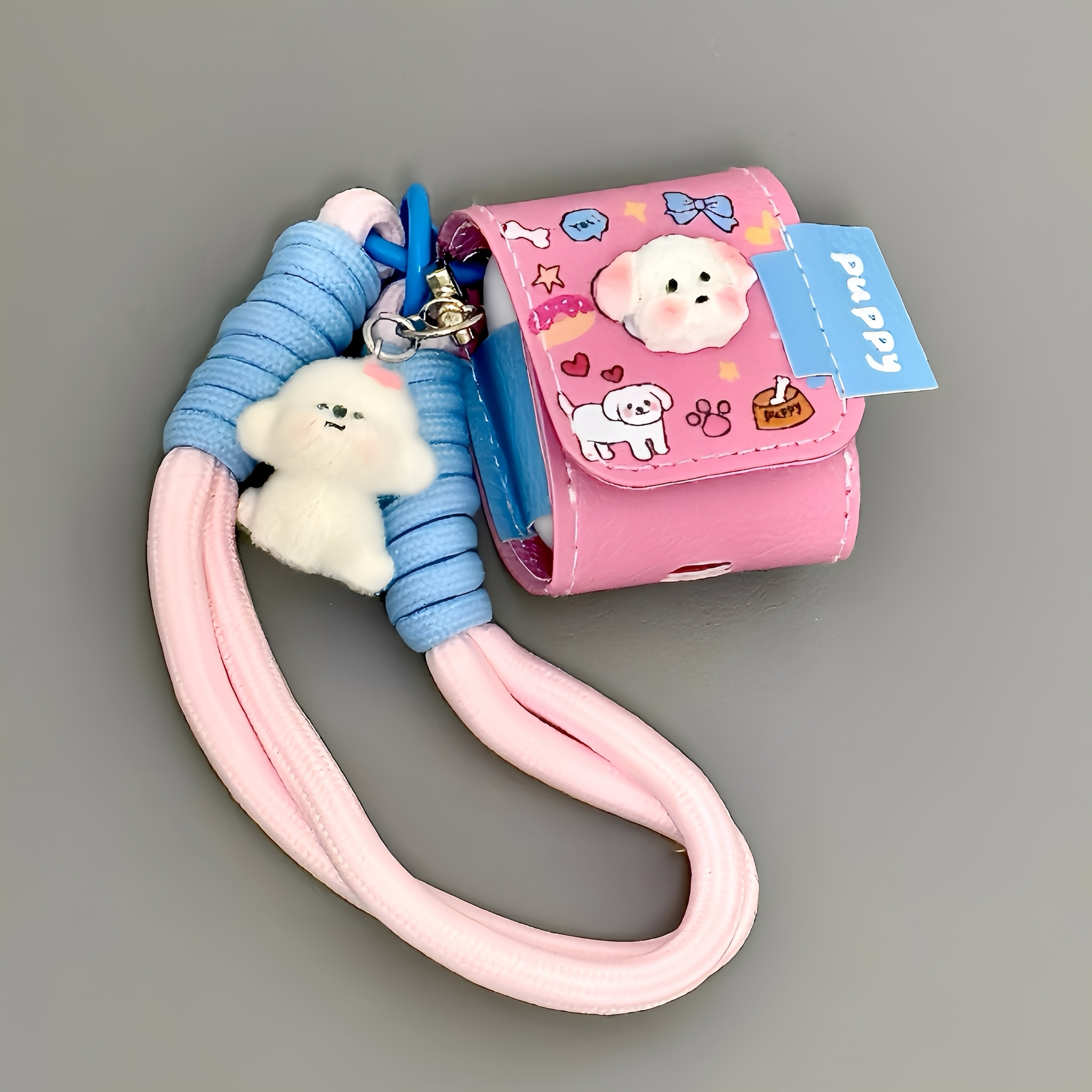 适用Airpods pro3耳机保护套秋冬皮质立体狗狗苹果耳机套AirPods1/2代/4保护壳带挂绳airpods3代蓝牙耳机壳女