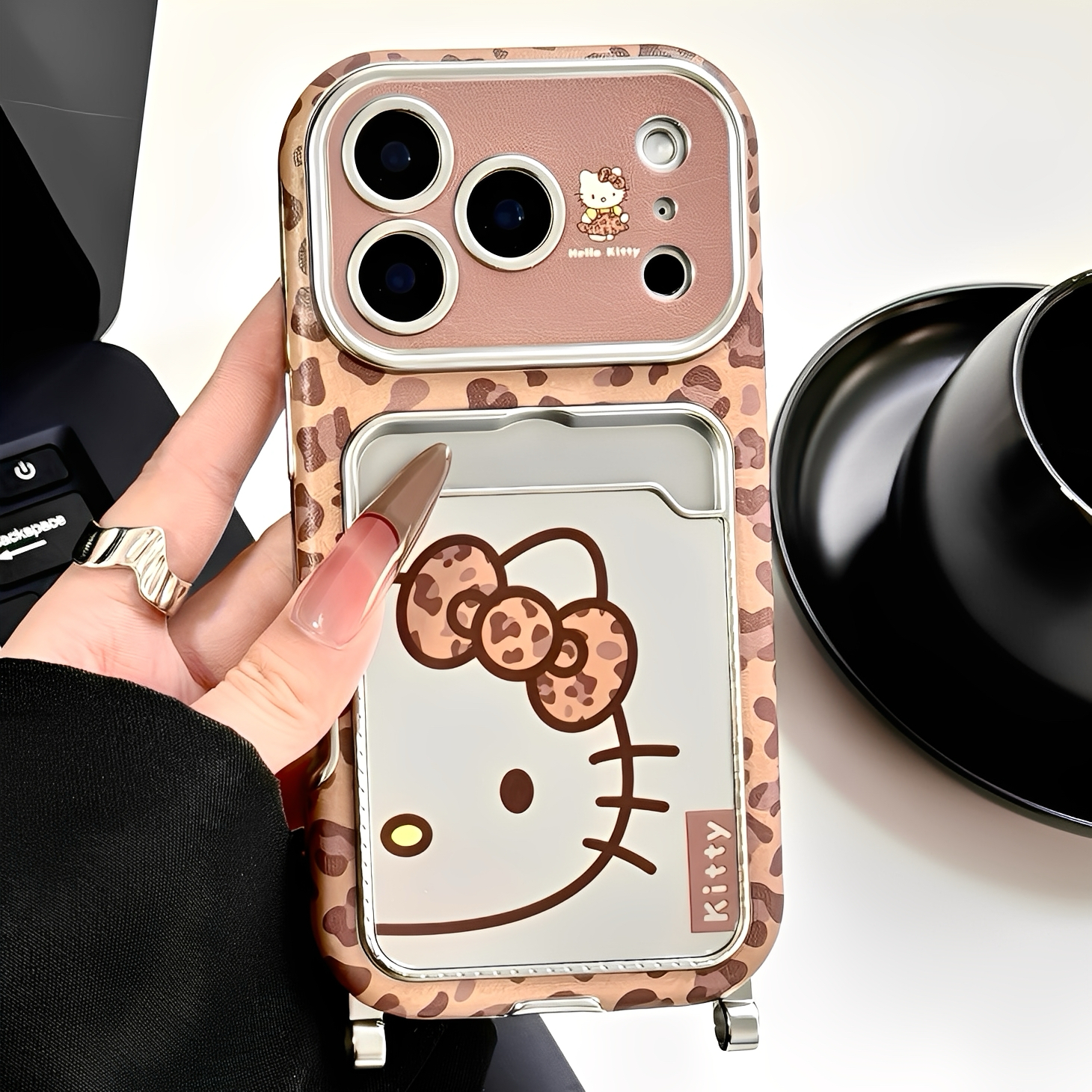 适用iPhone苹果镜面猫咪手机壳