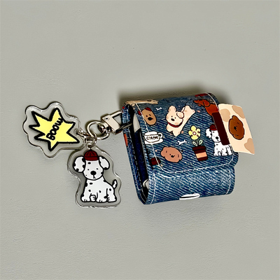 适用苹果iPhone牛仔小狗耳机套