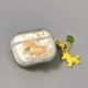 2代蓝牙耳机壳女款 3保护壳带吊坠airpods1 Pro3耳机保护套金色滴胶金箔马苹果耳机套AirPods4 适用Airpods