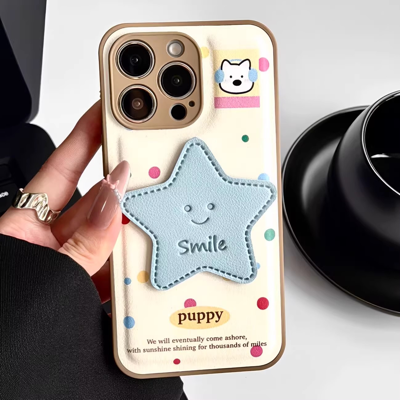 适用iPhone星星笑脸手机壳