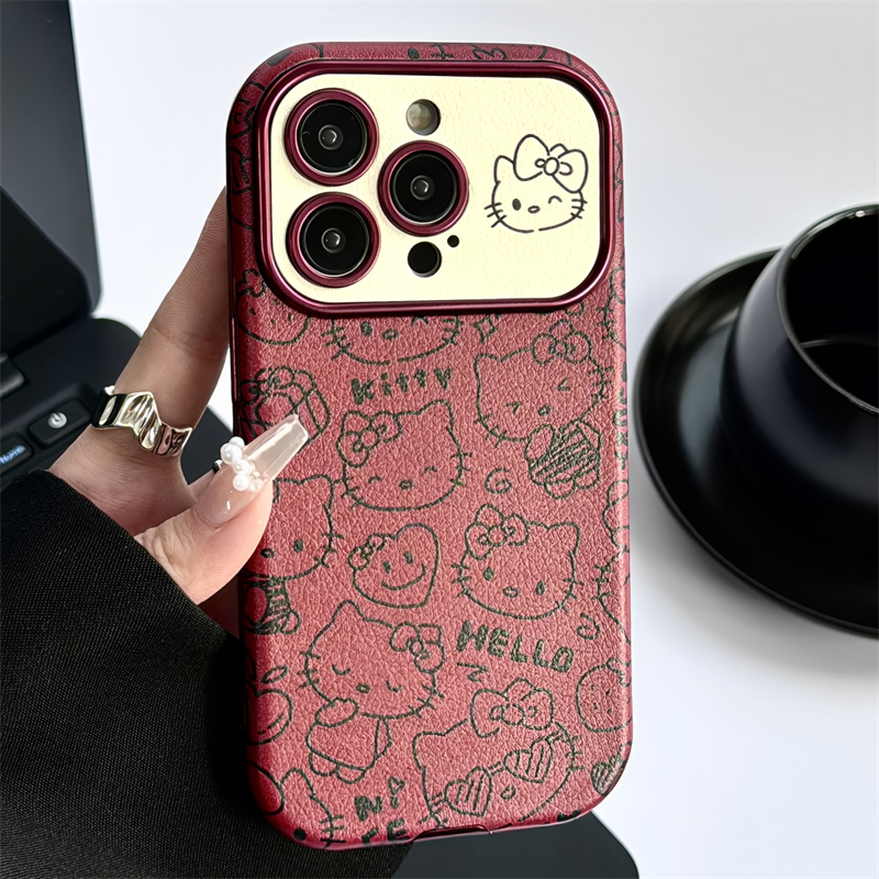 适用苹果iPhone线条卡通KT手机壳