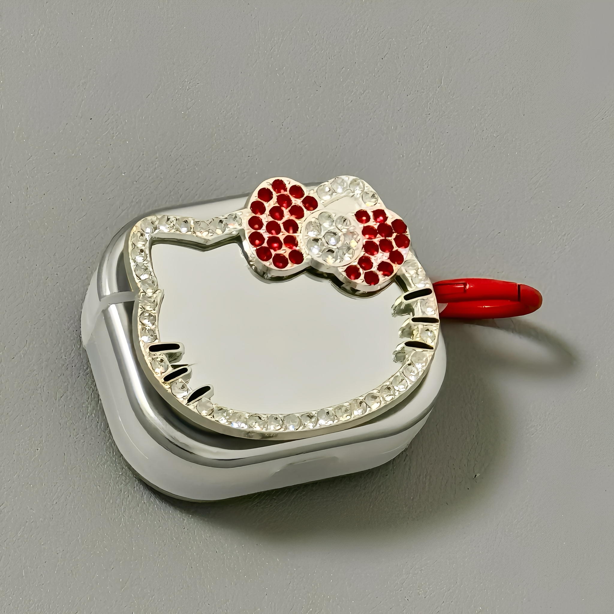 适用Airpods Pro3耳机保护套镶钻蝴蝶结KT猫苹果耳机套AirPods1/2代保护壳电镀银airpods4/3蓝牙耳机壳高级感