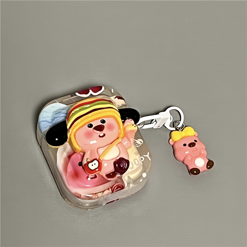 适用Airpods4耳机保护套汉堡韩国卡通苹果耳机套AirPods1/2代/pro保护壳立体带吊坠airpods新3代蓝牙耳机壳女
