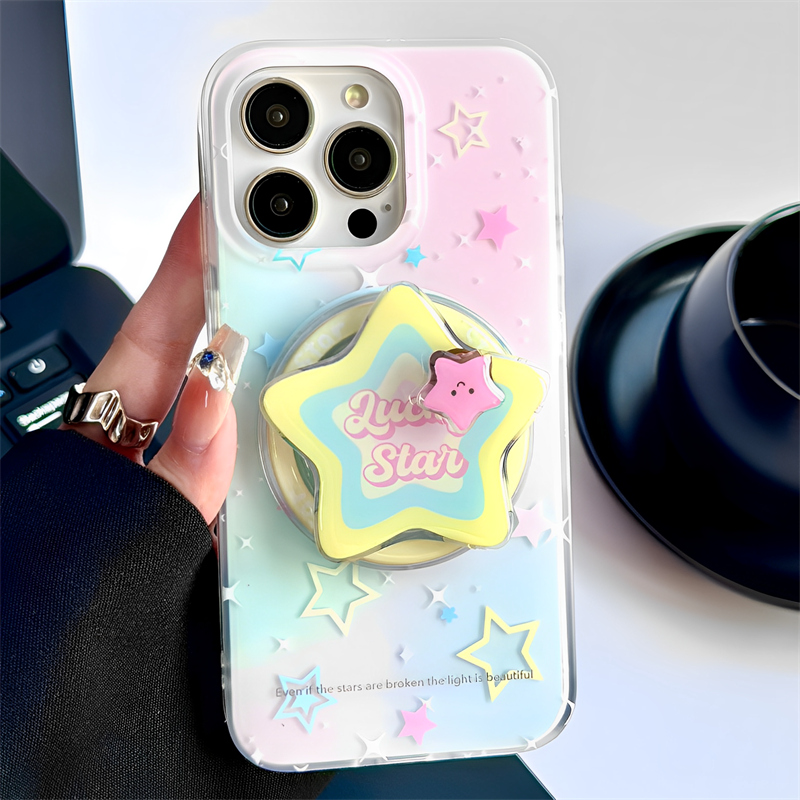 适用iPhone晕染星星磁吸手机壳