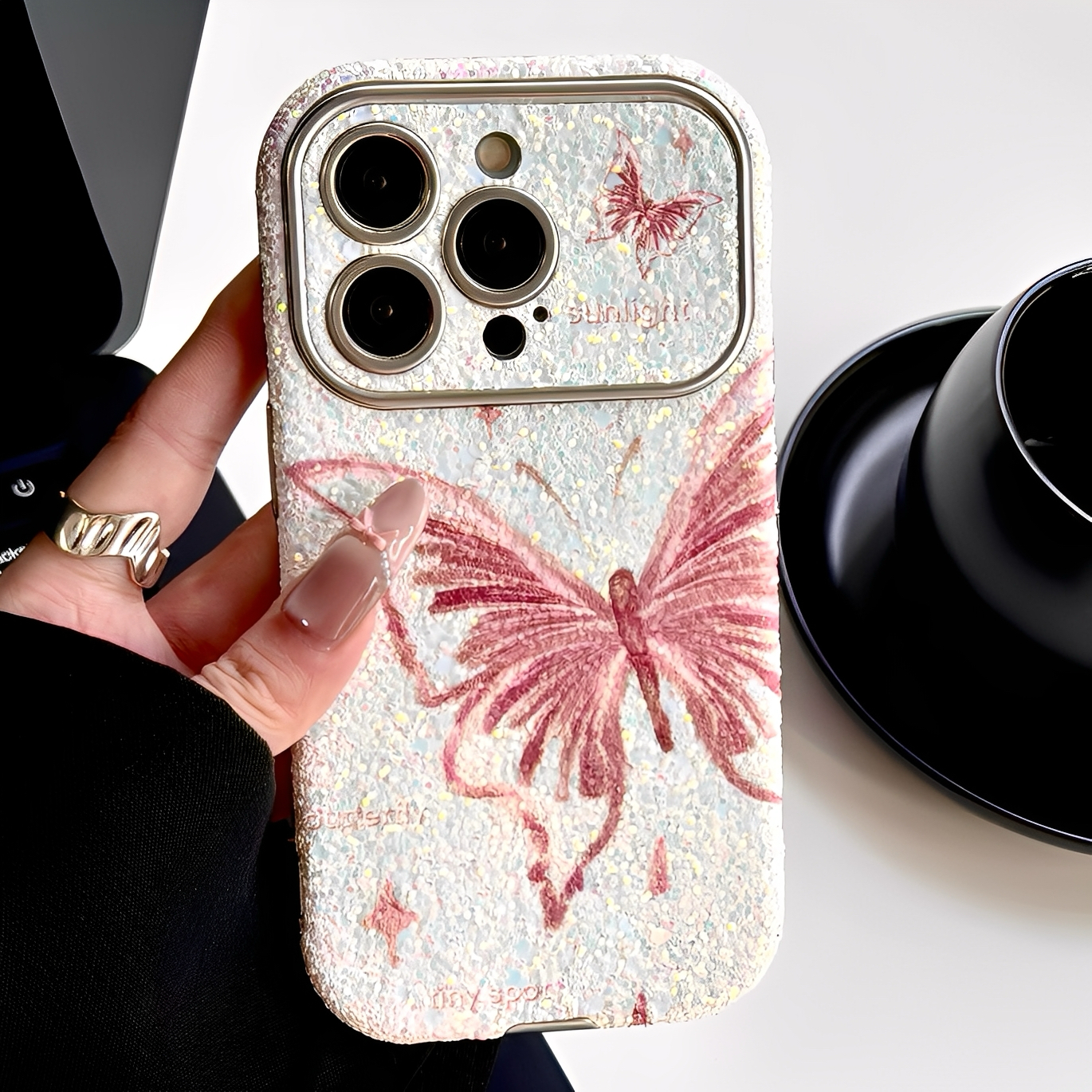 适用iPhone苹果大视窗蝴蝶手机壳