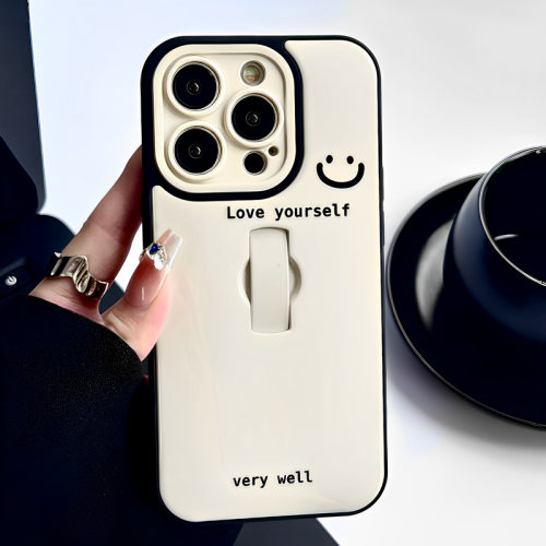 适用iPhone指环扣支架笑脸手机壳