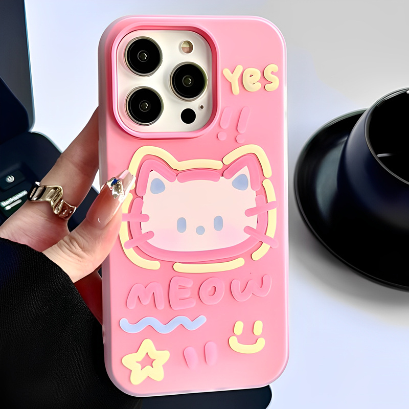 适用iPhone亲肤感油画猫咪手机壳