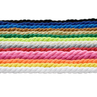 15mm粗棉绳diy手工编织棉线绳挂毯辅料三股彩色绳子手搓纯棉绳线