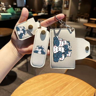 可爱猫咪卡通便捷携带钥匙扣迷你数码挂件防丢可收纳包游戏卡证件收纳u盘移动硬盘SD卡小型门禁卡sim卡保护套