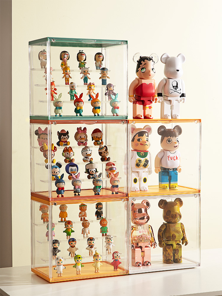 潮玩收纳展示架子亚克力防尘盲盒