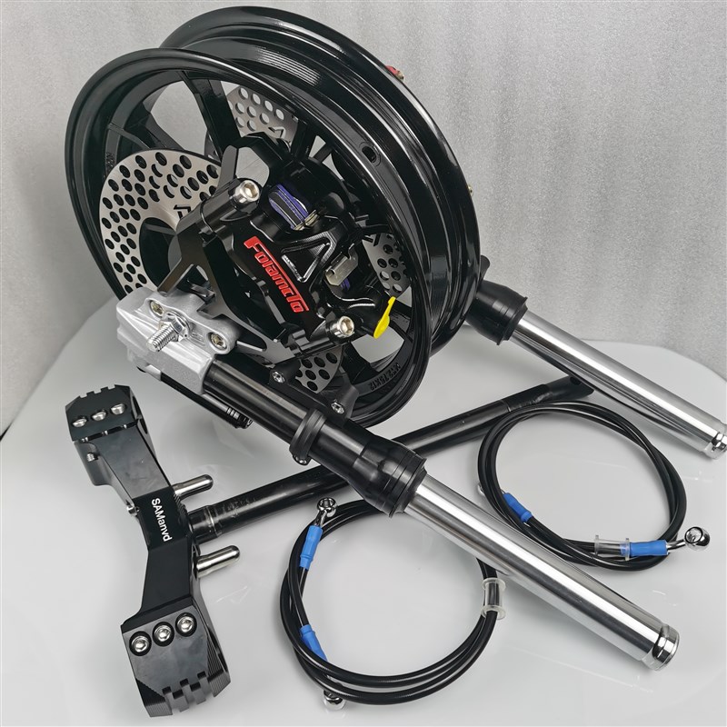 电动车3b1/33芯前减震双碟刹12寸轮毂大辐射卡钳套件小牛UB三星柱