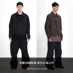 ATTEMPT SS25 短阔弯刀袖翻领夹克