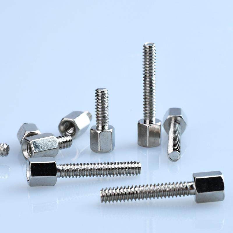 柱4-40镀镍制单头六角铜VA接头DB头电脑转接螺柱英418DB9主板G螺