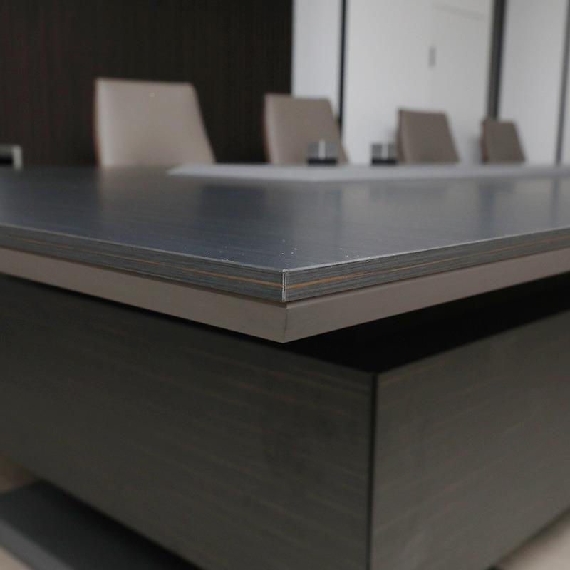 简约E现代商用会议桌长条会级议桌 实木0颗粒板面 自带插桌头充电