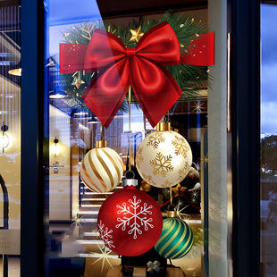 圣诞节装饰窗贴服装店氛围布置创意挂饰门贴店铺橱窗静电玻璃贴纸