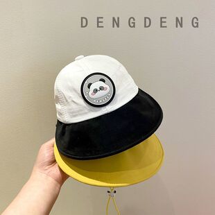 宝宝帽子春秋夏季大檐渔夫帽婴幼儿童遮阳速干盆帽男女童太阳帽子