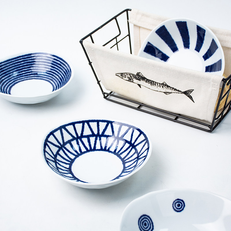 波佐见烧indigo蓝玉瓷大碗简约