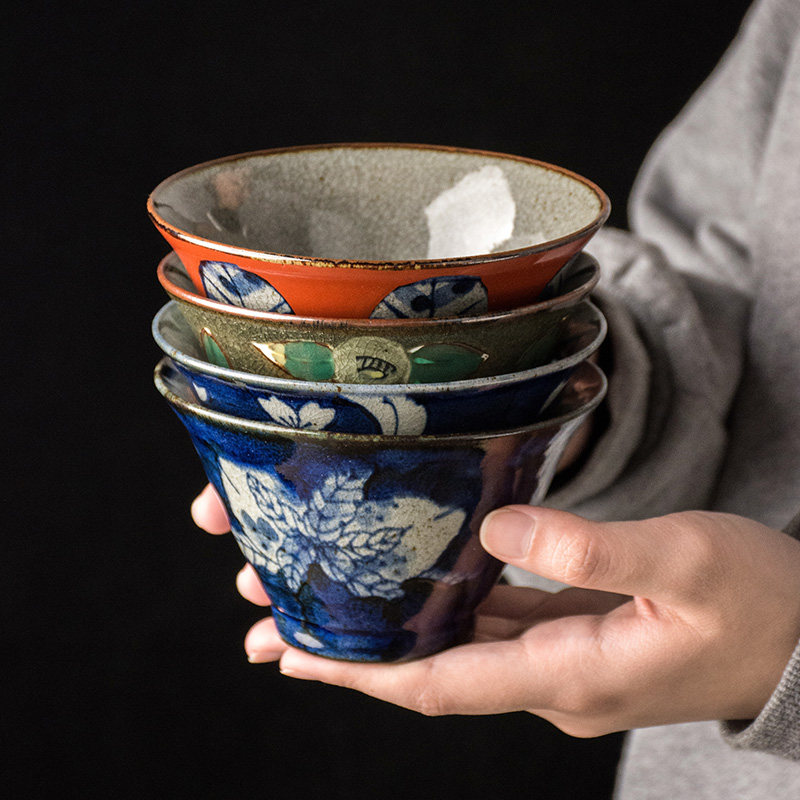 波佐见烧翔芳窑日式斗笠碗家用手绘创意米饭碗日本进口陶瓷餐具