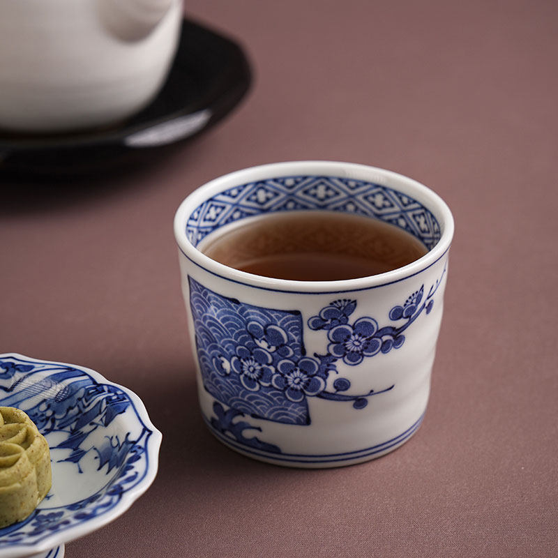 波佐见烧釉下彩陶瓷日式猪口杯