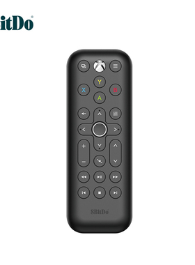 微软官方授权八位堂Xbox Series S/X xbox one X/S 媒体红外遥控器 一键唤醒主机 按键背光 动作激活短款黑色